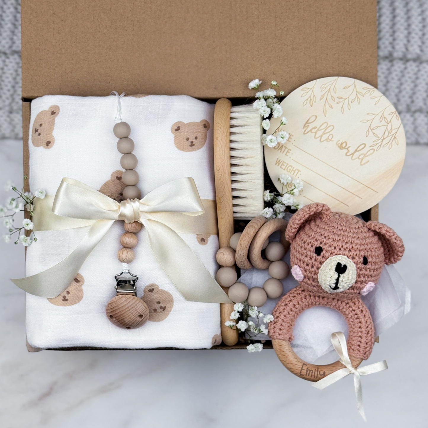 Neutral Bear Baby Box