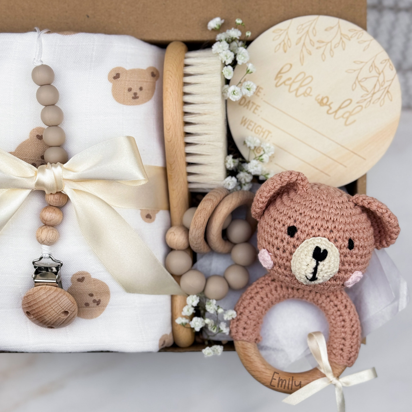 Neutral Bear Baby Box