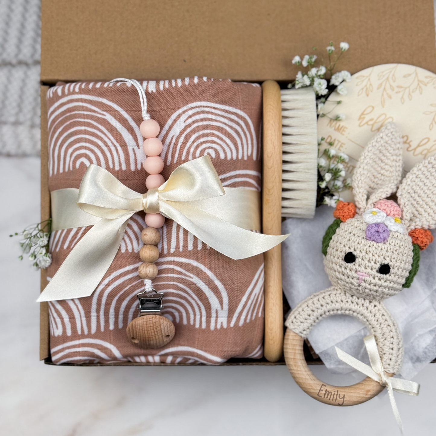 Boho Rainbow Baby Gift Box