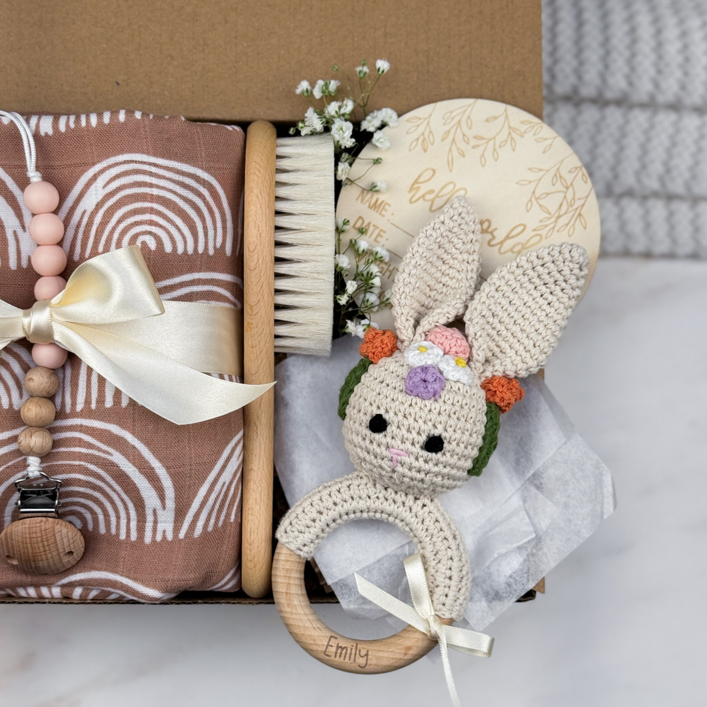 Boho Rainbow Baby Gift Box