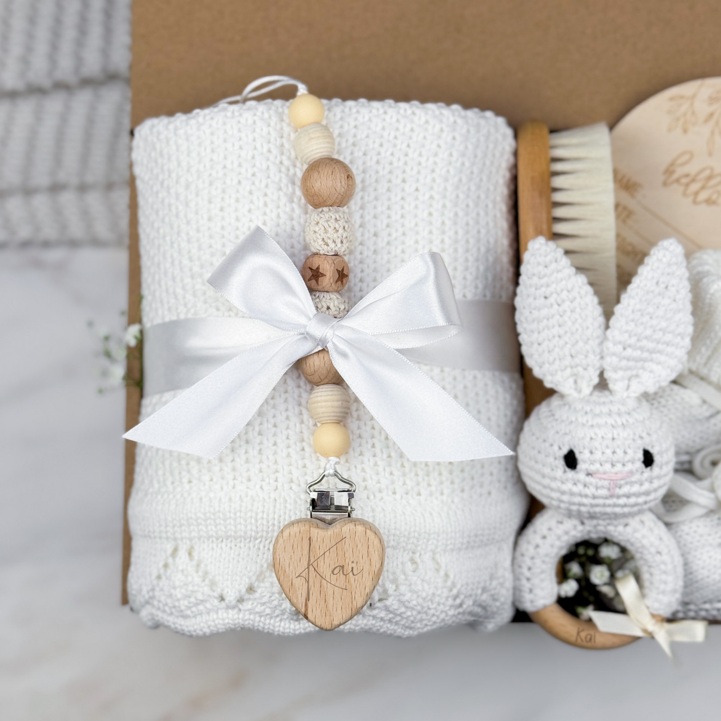 Neutral Baby Gift Box | White Bunny