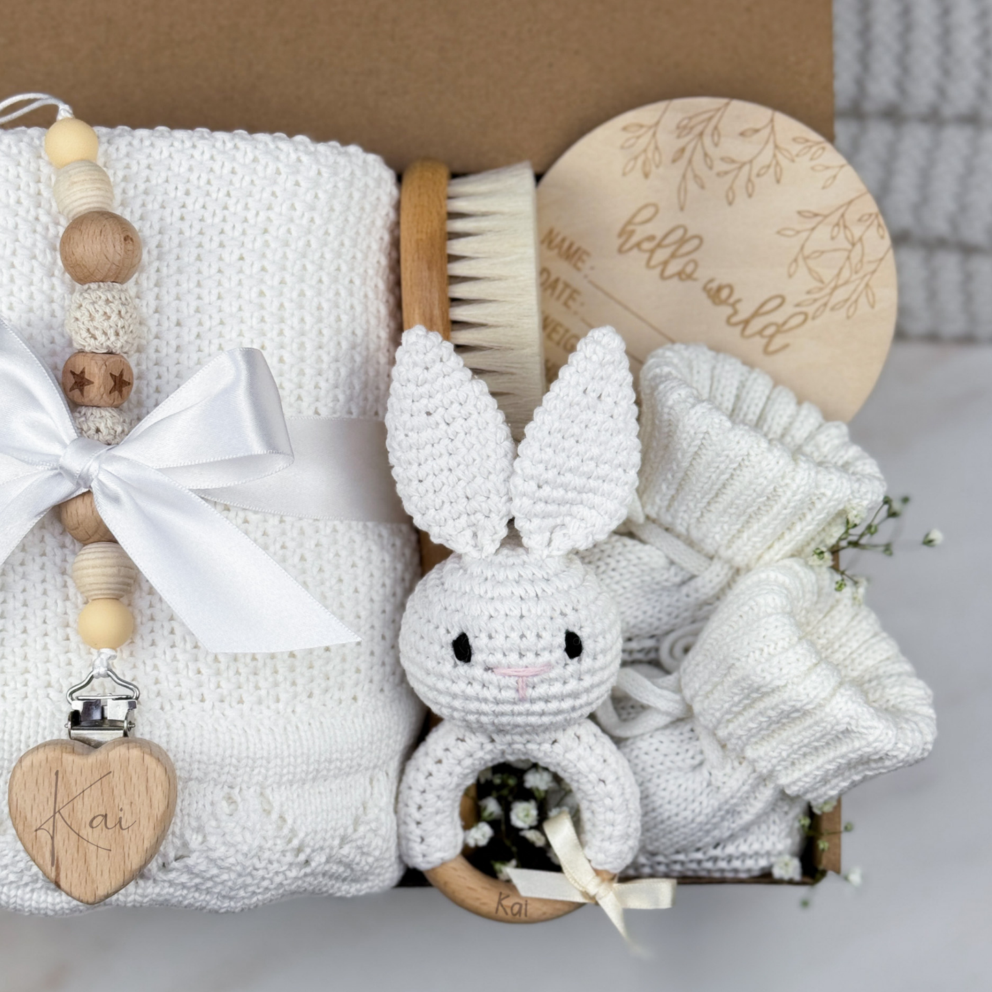 Neutral Baby Gift Box | White Bunny