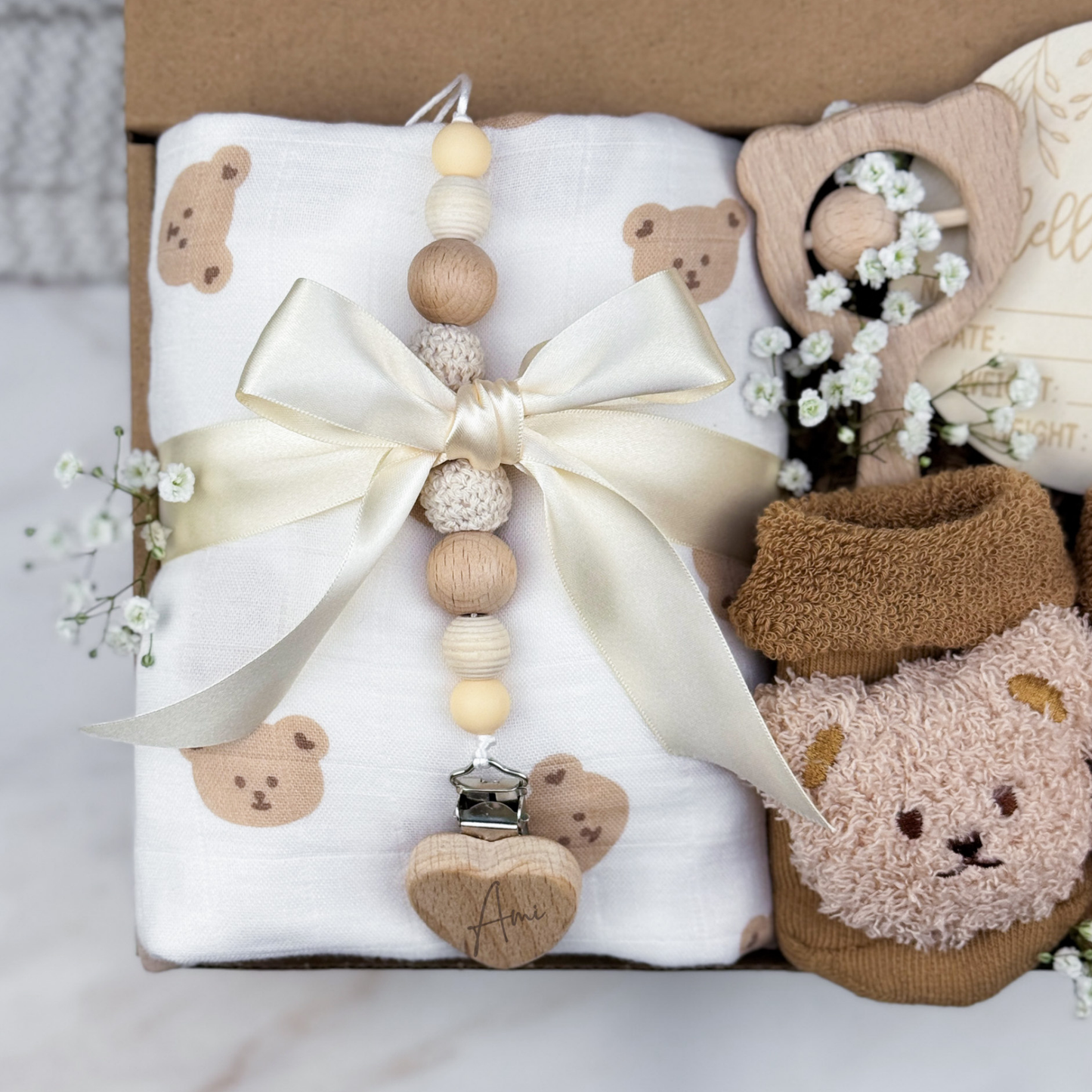 Teddy Bear Baby Box | Brown