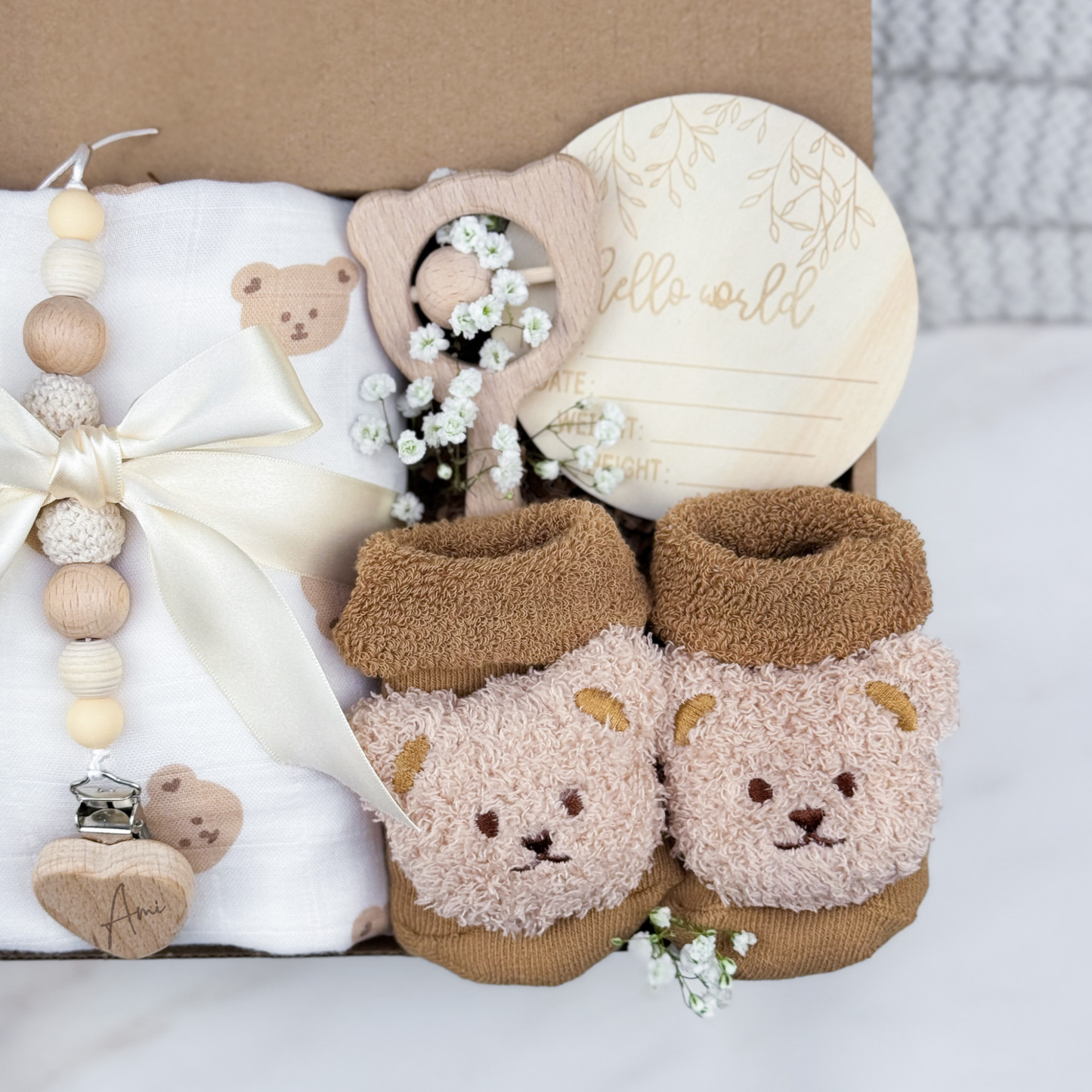 Teddy Bear Baby Box | Brown