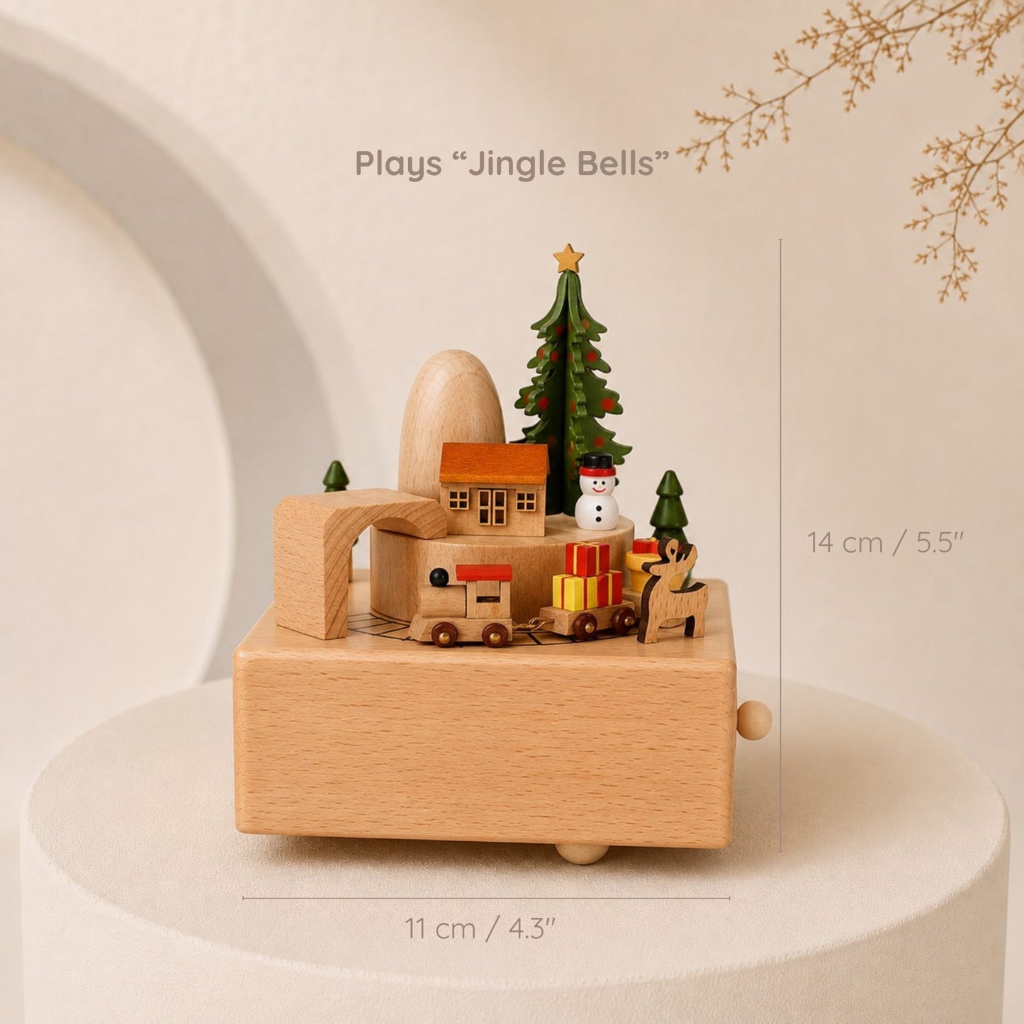 Wooden Nursery Music Box | Christmas Train