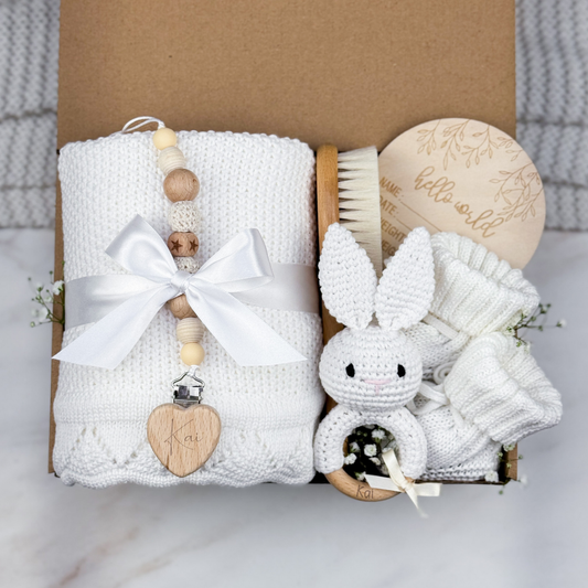Neutral Baby Gift Box | White Bunny