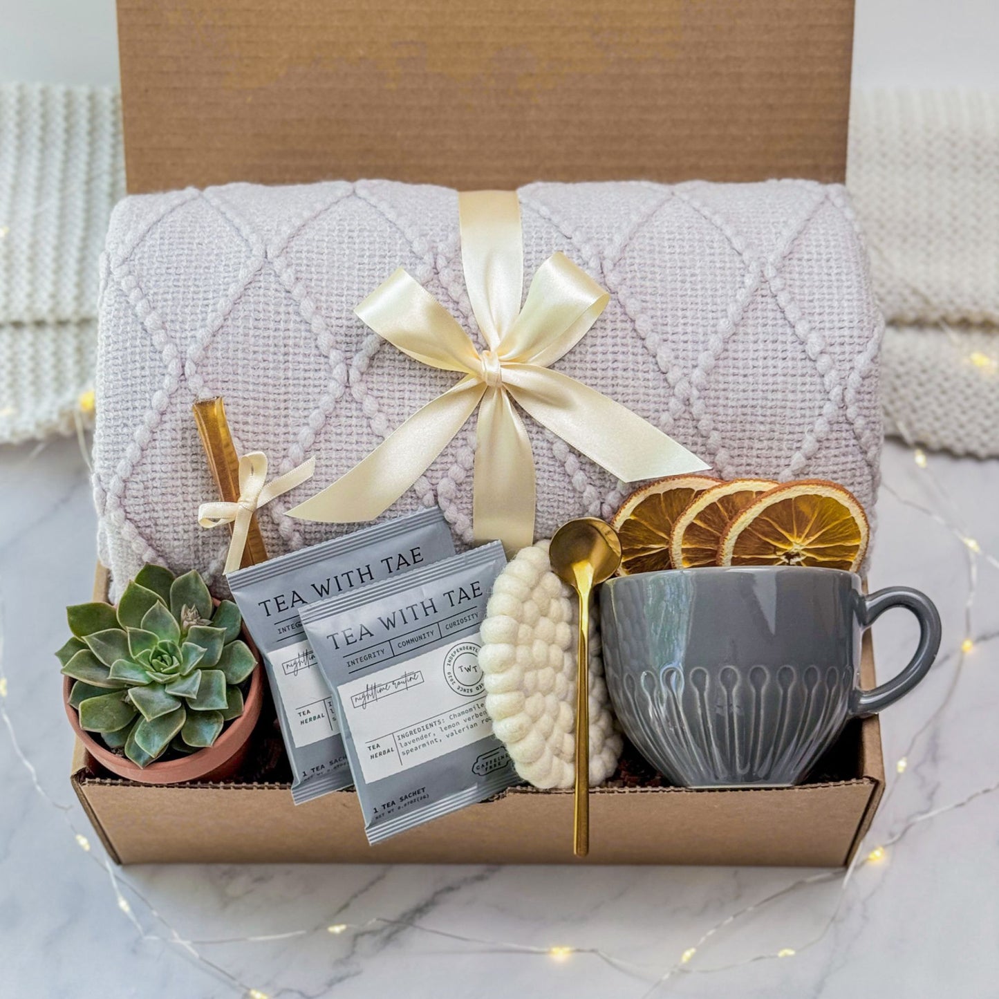 Cozy Tea and Blanket Gift Box