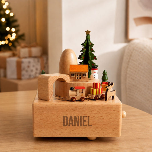 Wooden Nursery Music Box | Christmas Train