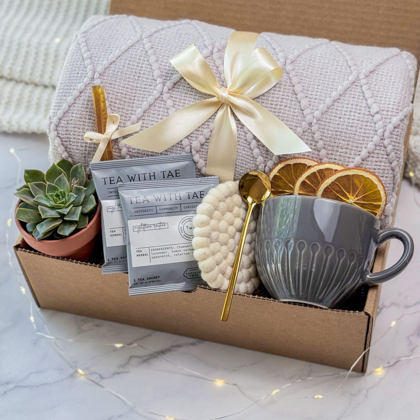 Cozy Tea and Blanket Gift Box