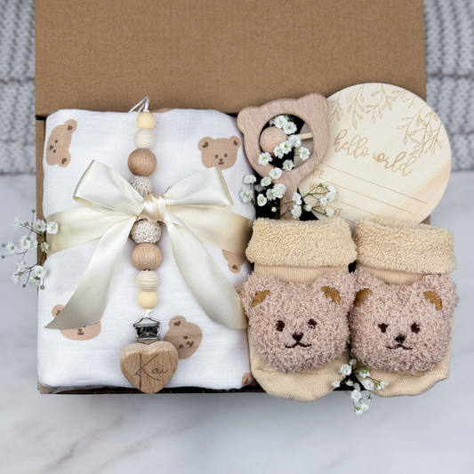 Teddy Bear Baby Box | Beige