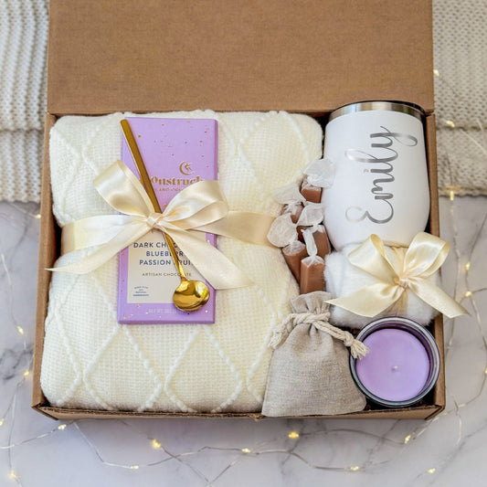 Spa Gift Box with Name Tumbler | Purple
