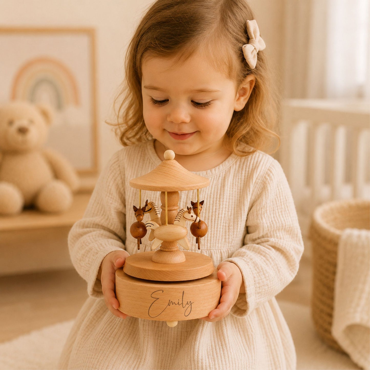 Wooden Baby Music Box | Carousel